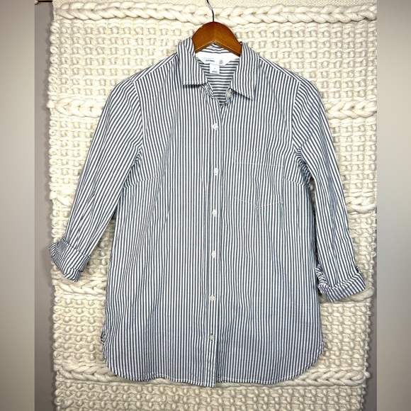 Old Navy The Tunic Shirt Striped Button Down - Picture 4 of 6